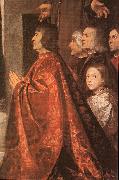 Madonna with Saints and Members of the Pesaro Family (detail) wt TIZIANO Vecellio